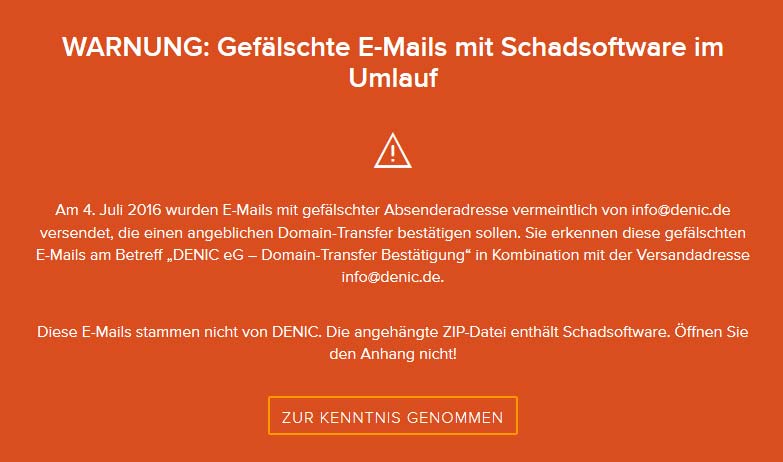 DENIC eG – Domain-Transfer Bestätigung » ERFAHRUNGSBERICHTE